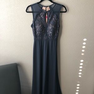 Morgan and Co Formal lace and keyhole gown